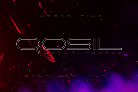 Qosil Methamorfose Outline Shadow Font for Editorial Design